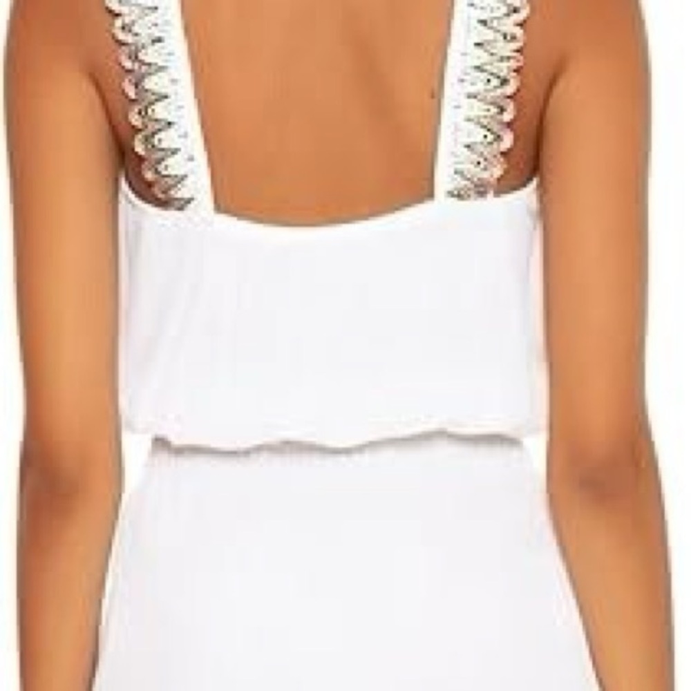 BECCA by Rebecca Virtue Layla Crinkled Rayon Dress Cover-up. Size Small - Picture 3 of 12